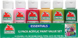 Apple Barrel Essentials 12 Color Paint Set - Finishing - Activity Based Supplies