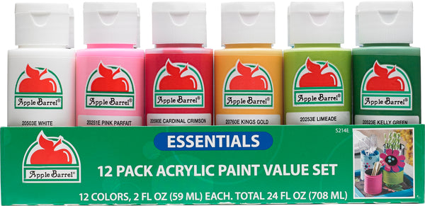 Apple Barrel Essentials 12 Color Paint Set