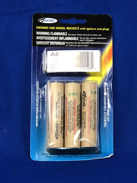 Estes A8-3 Engines (Pack of 3)